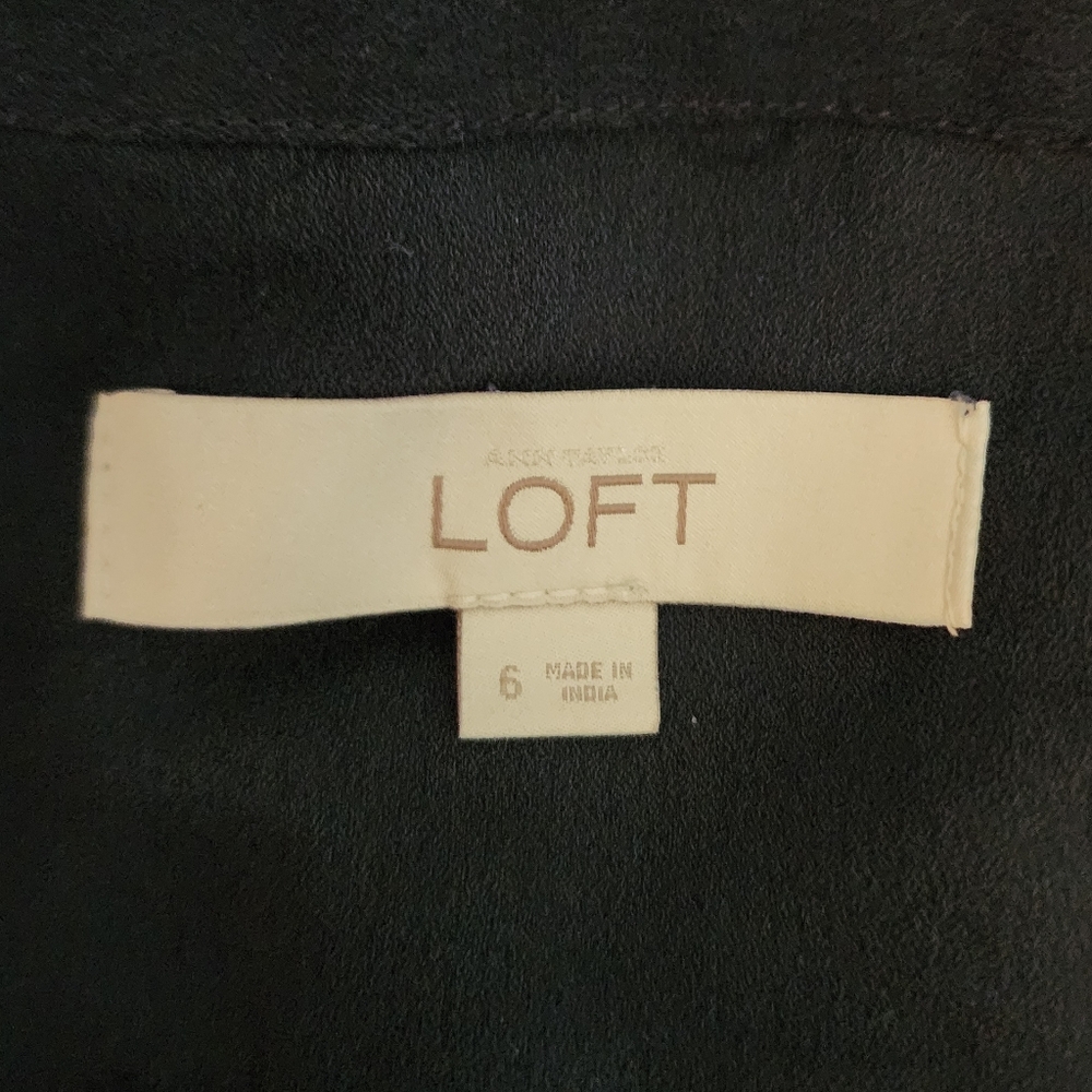 Loft Dress Ruffles and Lace Relaxed Fit Navy Size 6 - Picture 16 of 17
